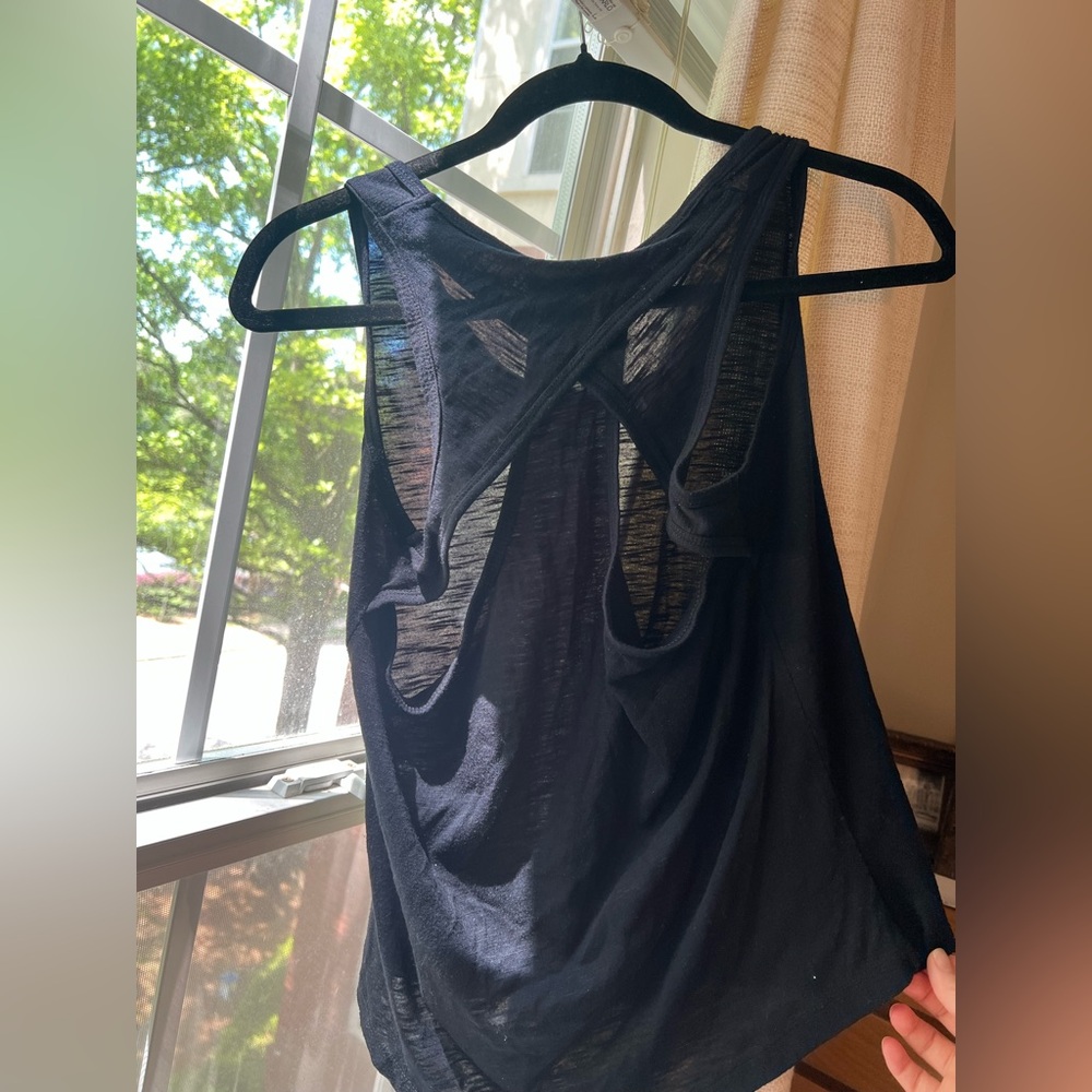 Balance Collection Black Sheer Racerback Tank - Picture 2 of 3